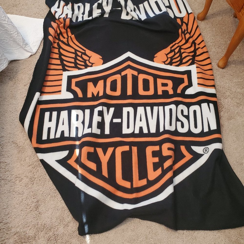 Harley Davidson fleece blanket